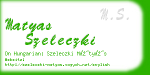 matyas szeleczki business card